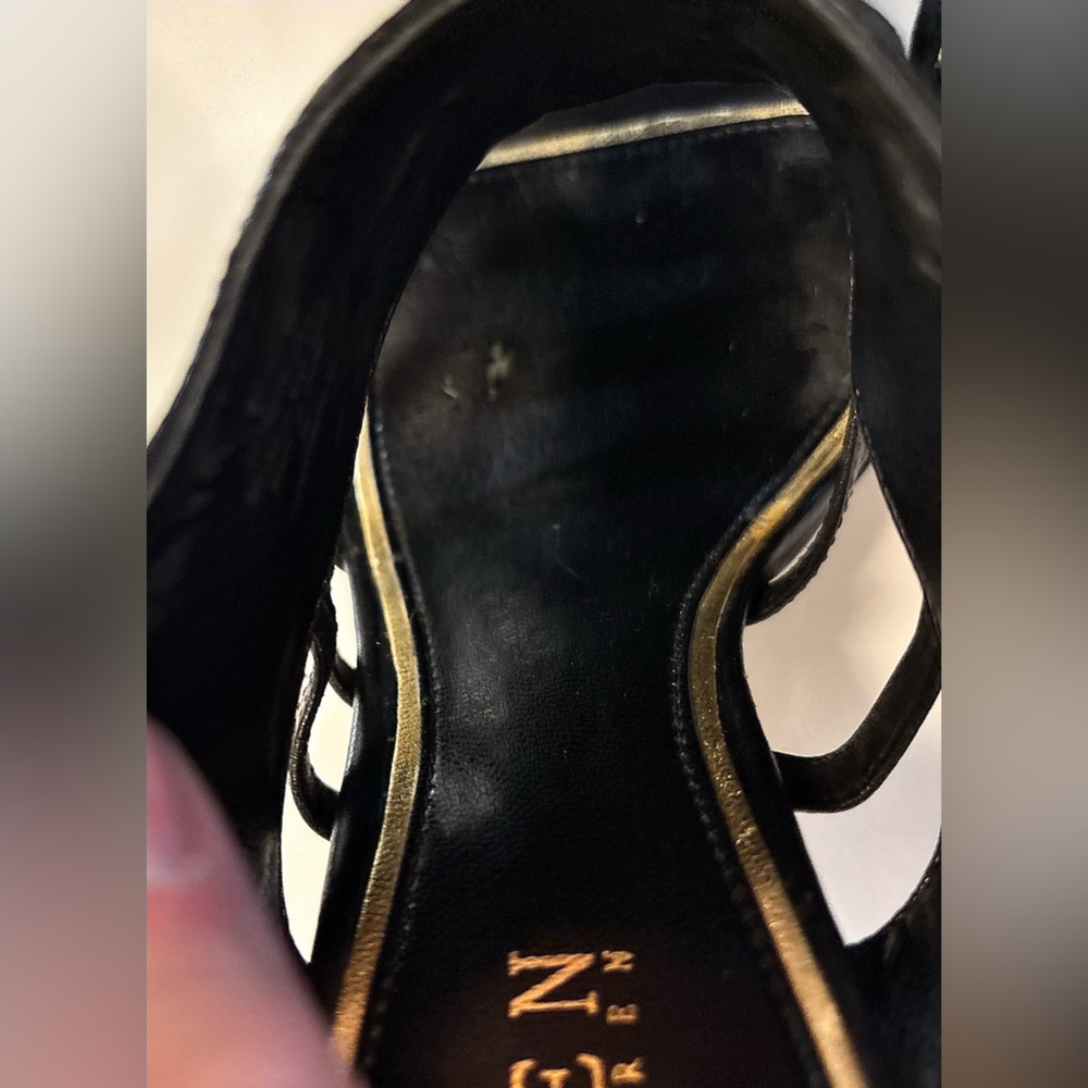 NWOT Ralph Lauren Francine Black Gladiator 4.75” Heels - Picture 13 of 15